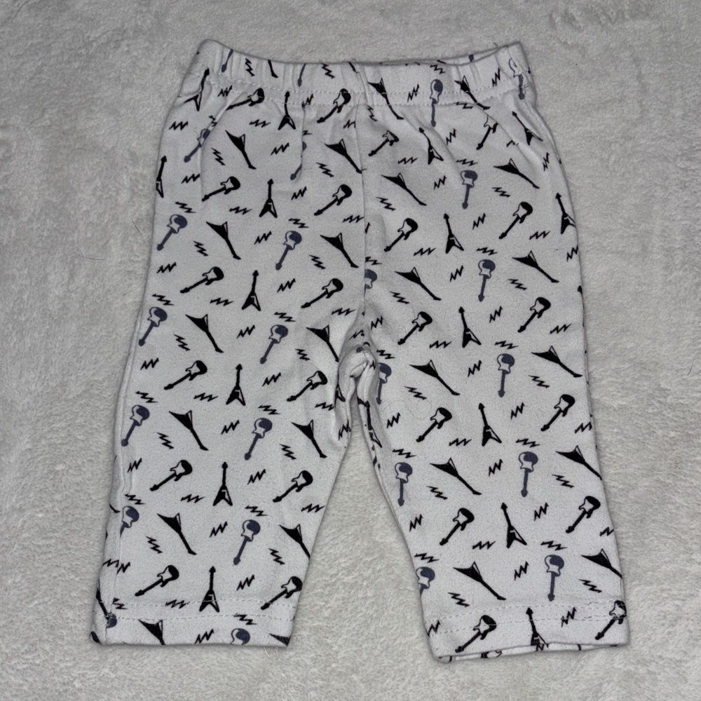 (3 for $10) My Baby 0-6 month Pants with Guitar Print 100% cotton baby clothing